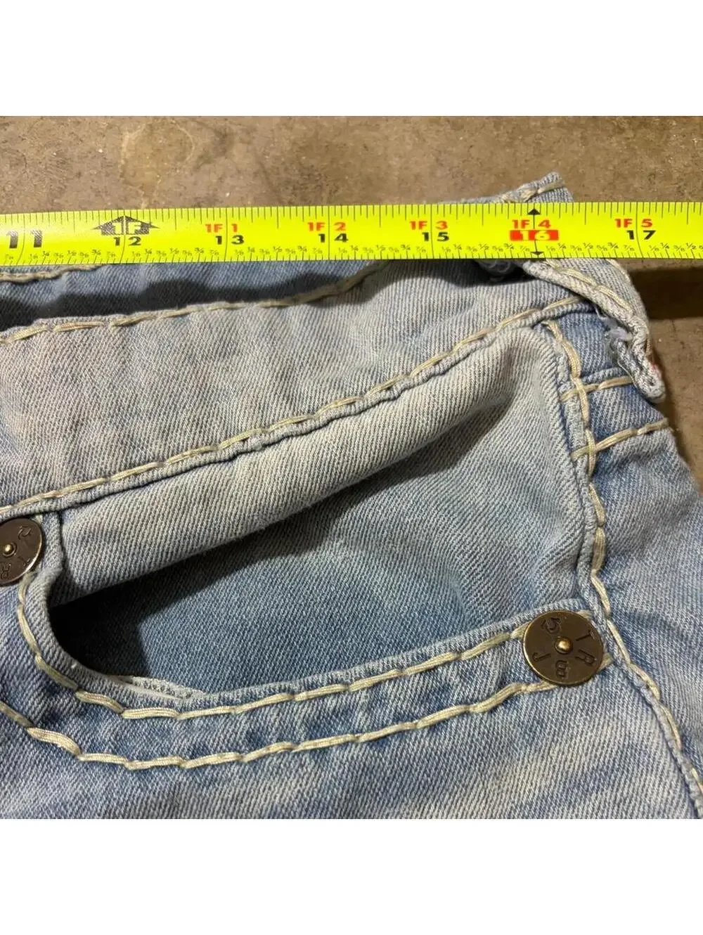 True Religion Ricky jeans orange stitch denim Y2K baggy relaxed straight vintage